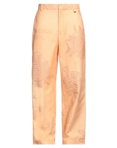 Shop Jacquemus Man Pants Apricot Size 36 Cotton In Orange