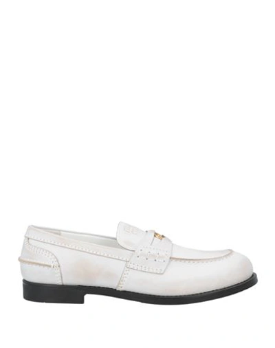 Shop Miu Miu Woman Loafers White Size 10 Soft Leather
