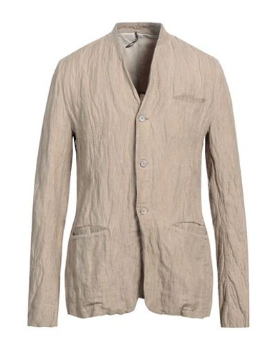 Shop Masnada Man Blazer Beige Size 42 Cotton, Linen, Metallic Fiber