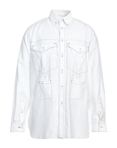 Shop Burberry Man Shirt White Size L Cotton