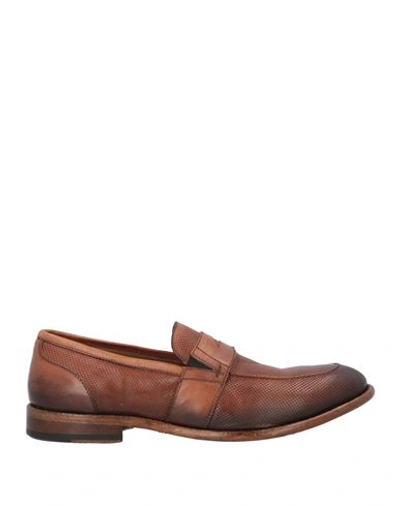 Shop Calpierre Man Loafers Tan Size 8 Leather In Brown