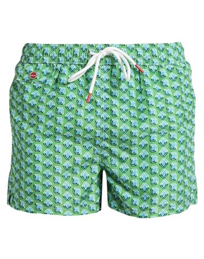 Shop Kiton Man Swim Trunks Green Size S Polyester