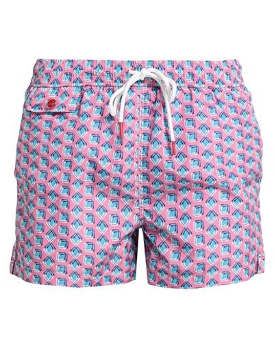 Shop Kiton Man Swim Trunks Pink Size S Polyester