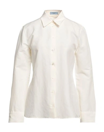 Shop Prada Woman Shirt Ivory Size 6 Paper Yarn, Viscose In White
