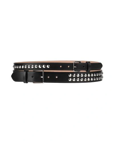 Shop Alexander Mcqueen Woman Belt Black Size 32 Leather