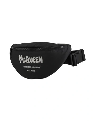 Shop Alexander Mcqueen Man Belt Bag Black Size - Textile Fibers, Soft Leather