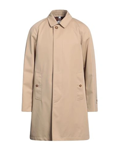Shop Burberry Man Overcoat & Trench Coat Sand Size 40 Cotton In Beige