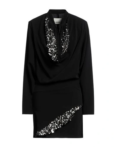 Shop Isabel Marant Woman Mini Dress Black Size 8 Acetate, Polyester, Cotton