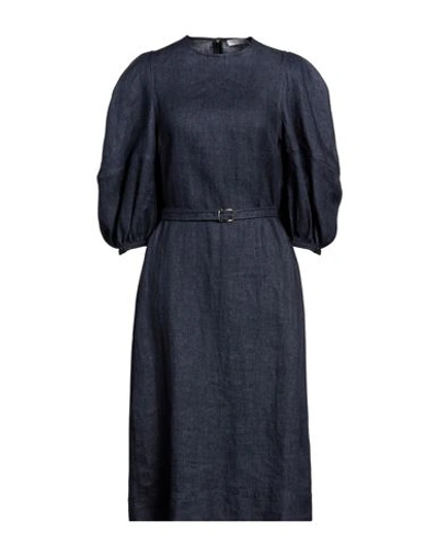 Shop Chloé Woman Midi Dress Blue Size 8 Linen
