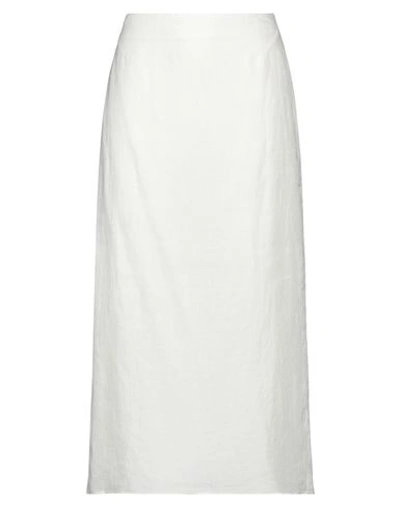 Shop The Row Woman Maxi Skirt Ivory Size 12 Linen In White