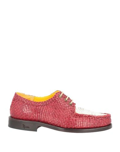 Shop Marni Woman Lace-up Shoes Brick Red Size 8 Soft Leather