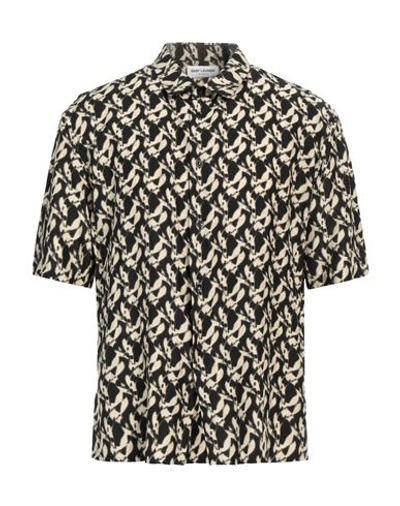Shop Saint Laurent Man Shirt Black Size 16 ½ Viscose, Silk