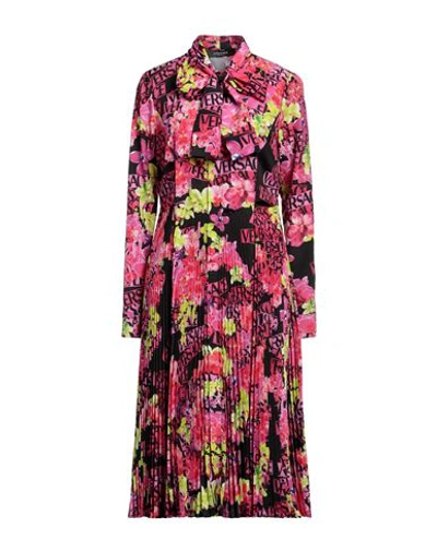 Shop Versace Woman Midi Dress Fuchsia Size 8 Polyester In Pink