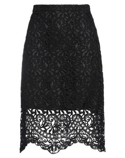 Burberry Macrame Lace Pencil Skirt In Black