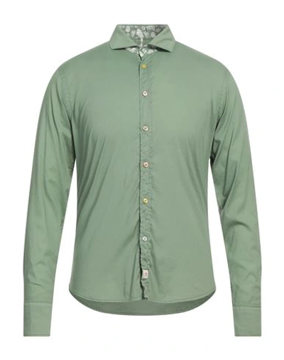 Shop Panama Man Shirt Military Green Size S Cotton, Elastane