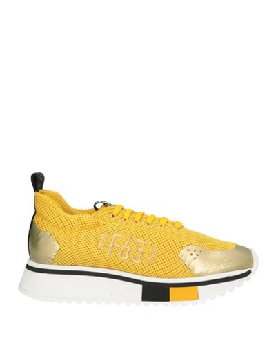 Shop Fabi Woman Sneakers Ocher Size 10 Textile Fibers In Yellow