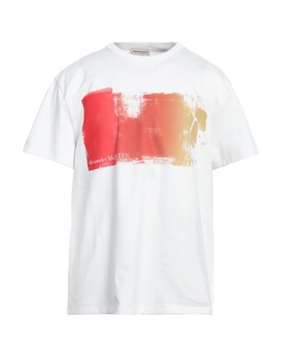 Shop Alexander Mcqueen Man T-shirt White Size L Cotton