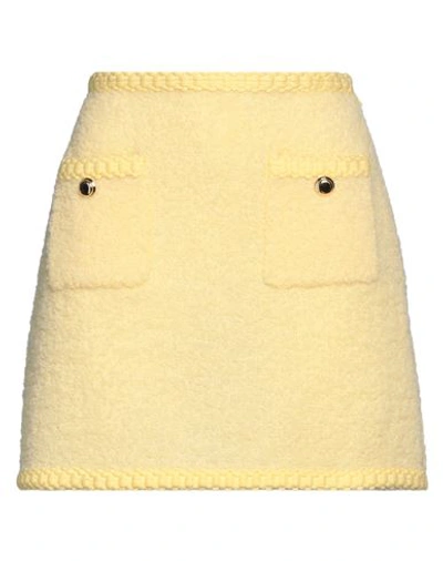 Shop Miu Miu Woman Mini Skirt Yellow Size 2 Wool, Polyamide