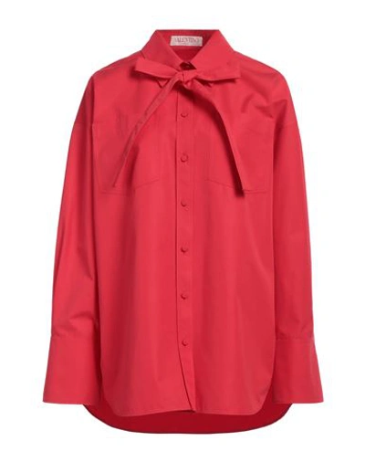 Shop Valentino Garavani Woman Shirt Red Size 4 Cotton