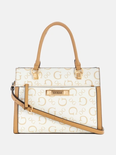 Shop Guess Factory Mazikeen Signature G Satchel In White