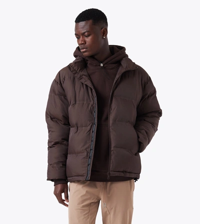 Shop Zanerobe Powells Puffer Jacket Dk Choc In Brown