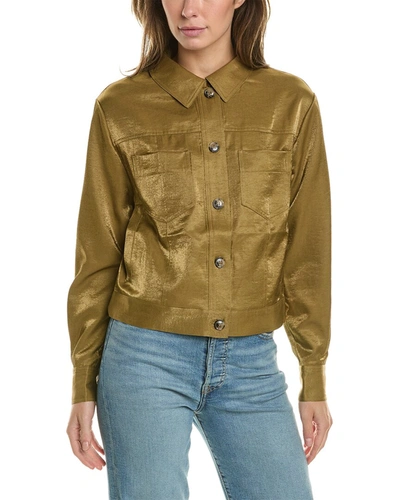 Shop French Connection Cammie Shimmer Jacket In Green