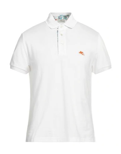 Shop Etro Man Polo Shirt White Size M Cotton