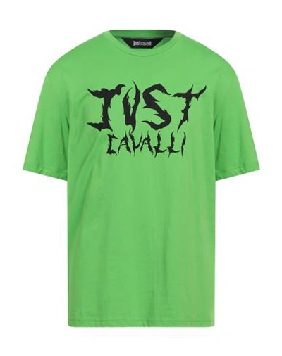 Shop Just Cavalli Man T-shirt Green Size Xl Cotton