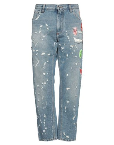Shop Dolce & Gabbana Man Jeans Blue Size 42 Cotton, Viscose, Polyester, Polyamide