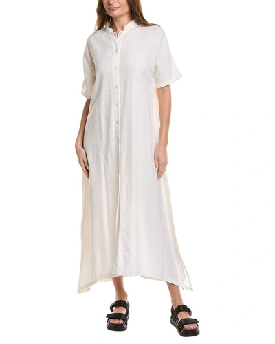 Shop Sole Tunic Linen-blend Maxi Dress In White