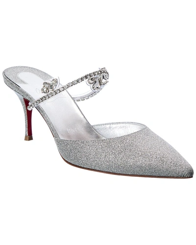 Shop Christian Louboutin Planet Queen 70 Glitter Leather Pump In Silver