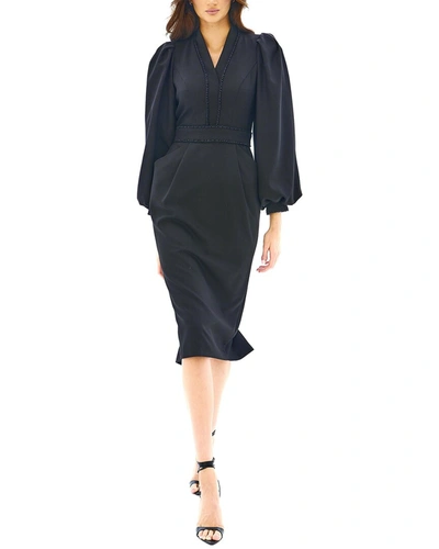 Shop Bgl Wool-blend Dress In Black