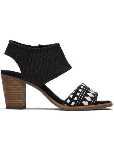 Shop Toms Majorca Womens Cutout Slip On Heel Sandals In Black