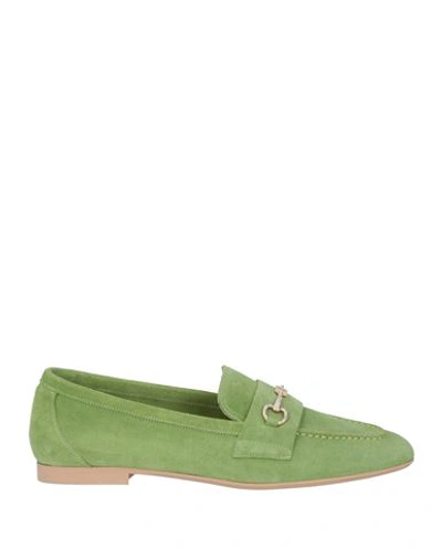 Shop Gio+ Woman Loafers Light Green Size 8 Leather