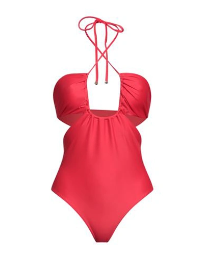 Shop Stella Mccartney Woman One-piece Swimsuit Red Size L Polyamide, Elastane