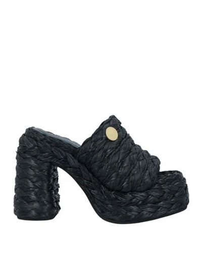 Shop Stella Mccartney Woman Sandals Black Size 8 Textile Fibers