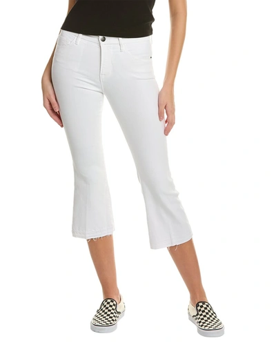 Shop Frame Le Pixie Crop Mini Blanc Bootcut Jean In White