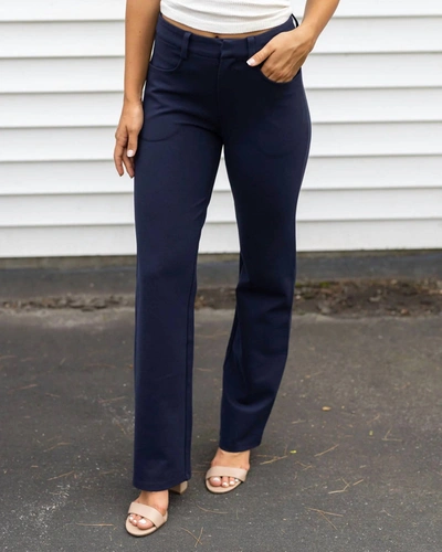 Shop Grace & Lace Fab-fit Work Pant In Navy In Blue