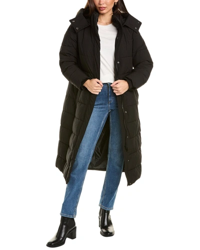 Shop Nvlt Longline Puffer Coat In Black