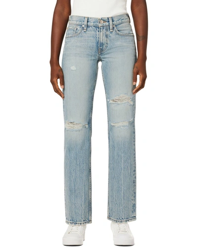Shop Hudson Jeans Jocelyn Low-rise Waterfall Dest Straight Leg Jean In Blue