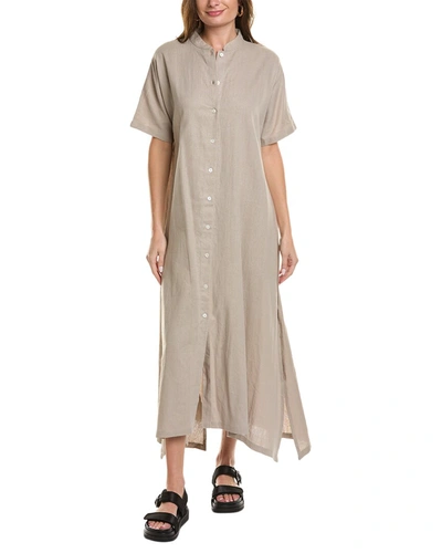 Shop Sole Tunic Linen-blend Maxi Dress In Beige