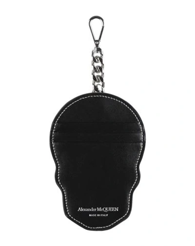 Shop Alexander Mcqueen Man Key Ring Black Size - Leather