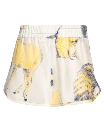Shop Stella Mccartney Woman Shorts & Bermuda Shorts Light Yellow Size 6-8 Silk