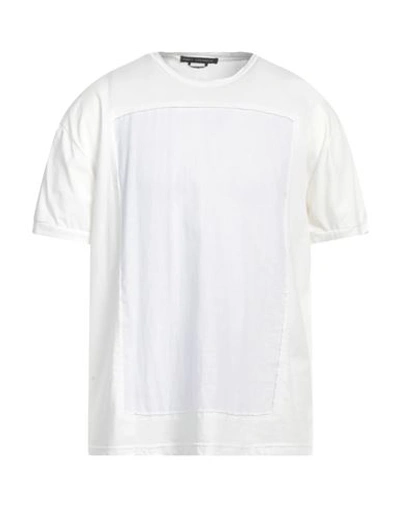 Shop Daniele Alessandrini Man T-shirt White Size L Cotton, Linen