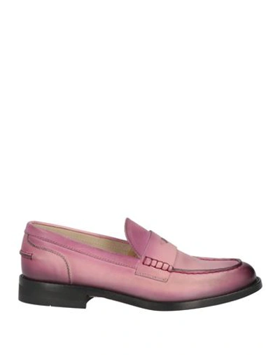 Shop Doucal's Woman Loafers Mauve Size 7 Leather In Purple