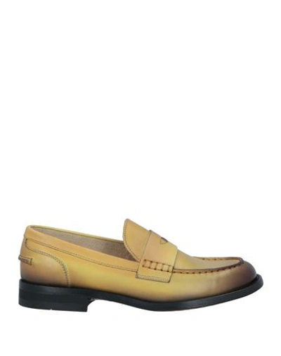 Shop Doucal's Woman Loafers Yellow Size 8 Leather