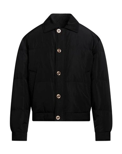 Shop Versace Man Puffer Black Size 40 Polyamide, Viscose