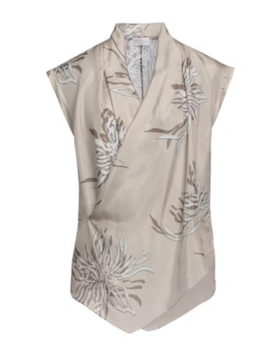 Brunello Cucinelli Woman Top Light Grey Size Xl Silk In Grey