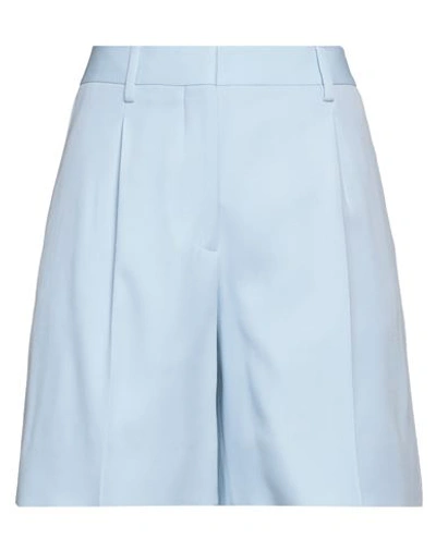Burberry Woman Shorts & Bermuda Shorts Sky Blue Size 6 Wool In Blue