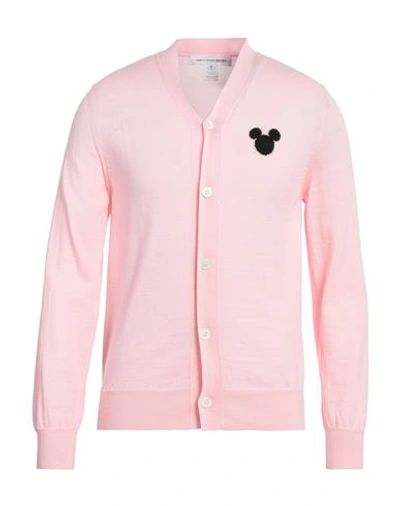 Shop Comme Des Garçons Shirt Man Cardigan Pink Size M Acrylic, Wool